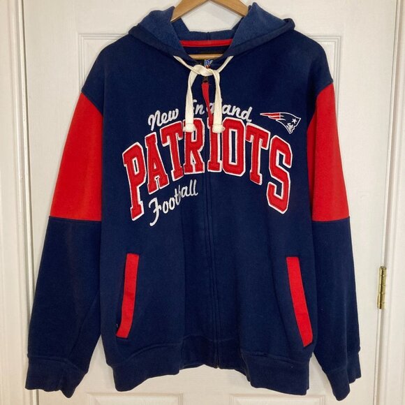 Vintage 2000s New England Patriots Full Zip Hooded Sweatshirt Size Large - Picture 8 of 8